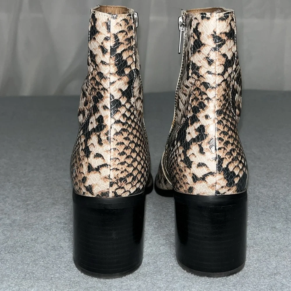 Treasure & Bond Snakeskin Ankle Boots Booties Size 9 Whimsigoth Pointed Toe